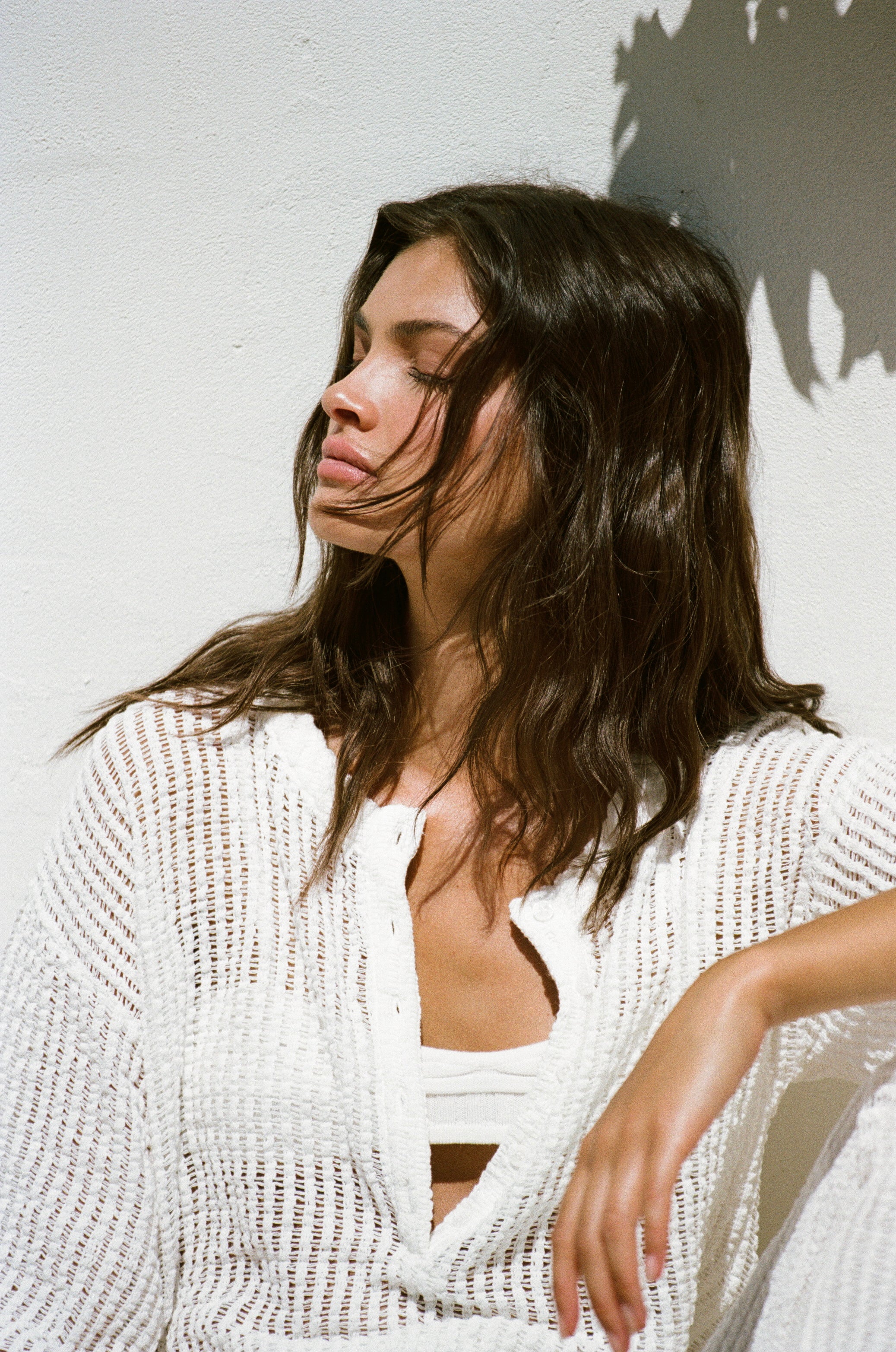 Exquisite Off-White Sheer Mesh Jadana Top for Resort Style