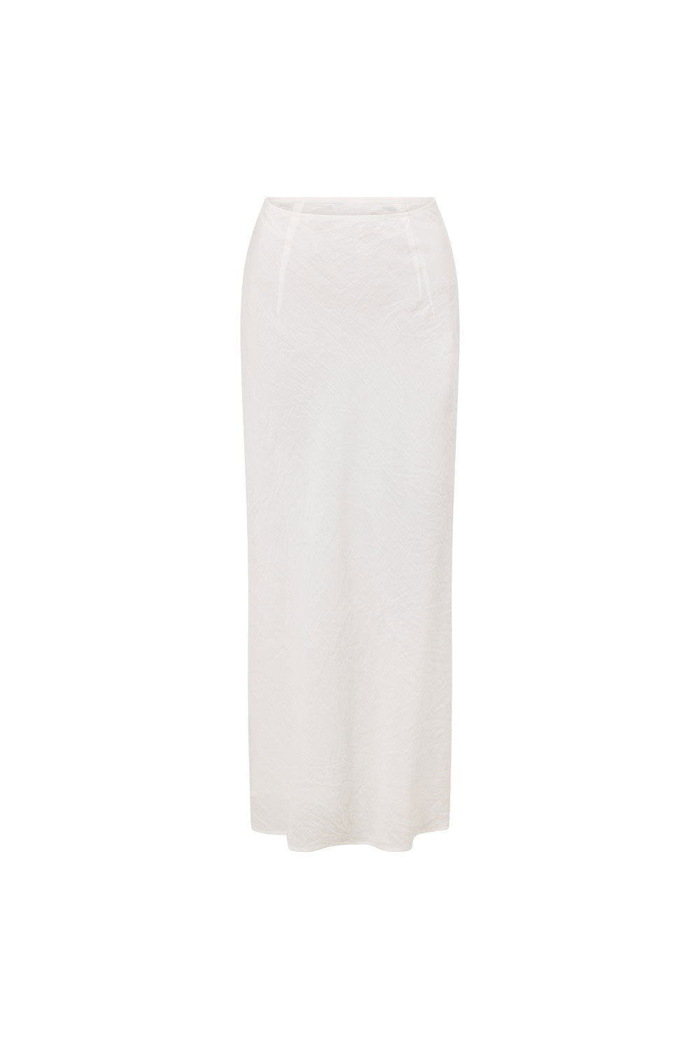 Exquisite White Lightweight Viscose Blend Zanetta Midi Skirt