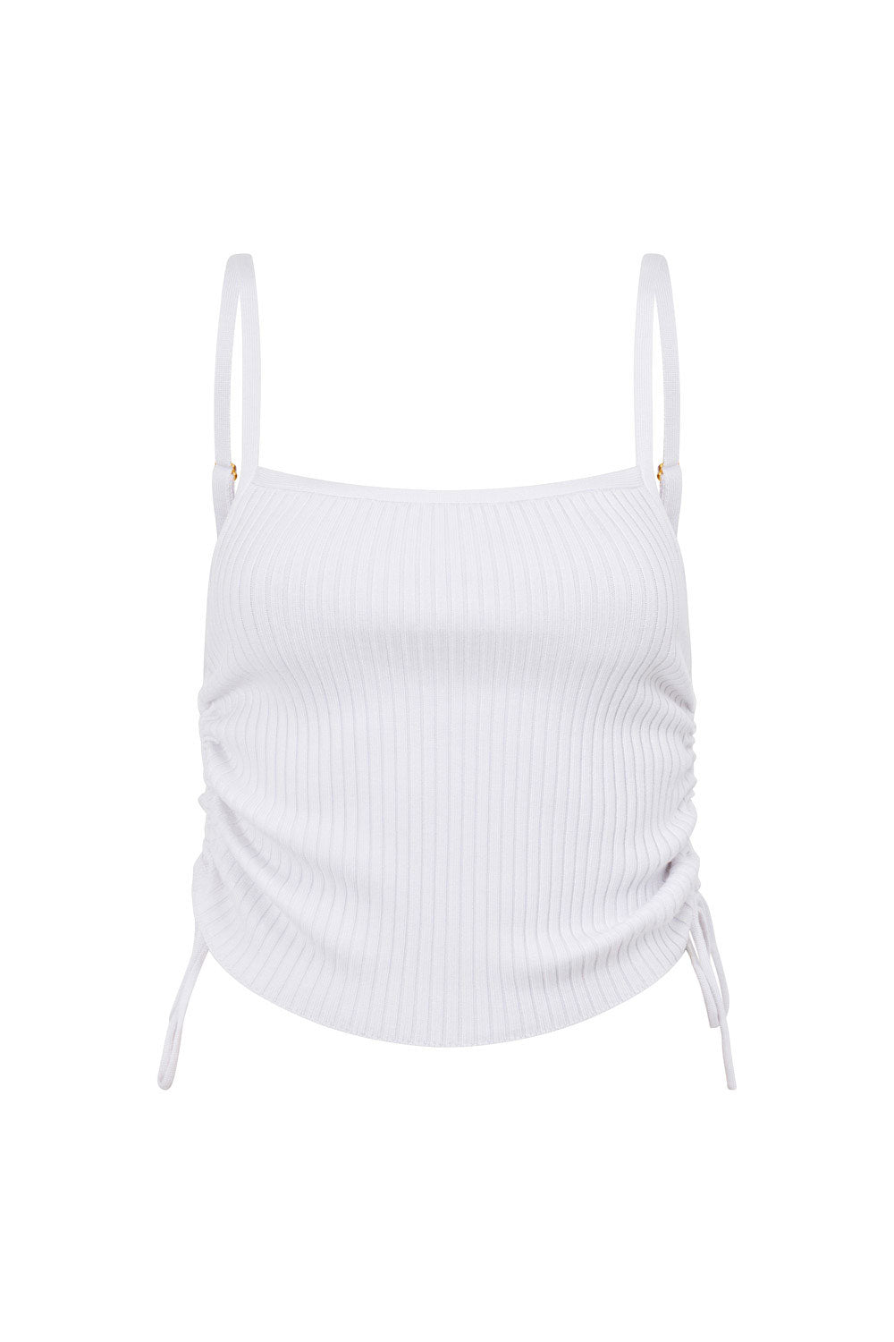 Sabo Exclusive White Ribbed Knit Nolana Stylish Top