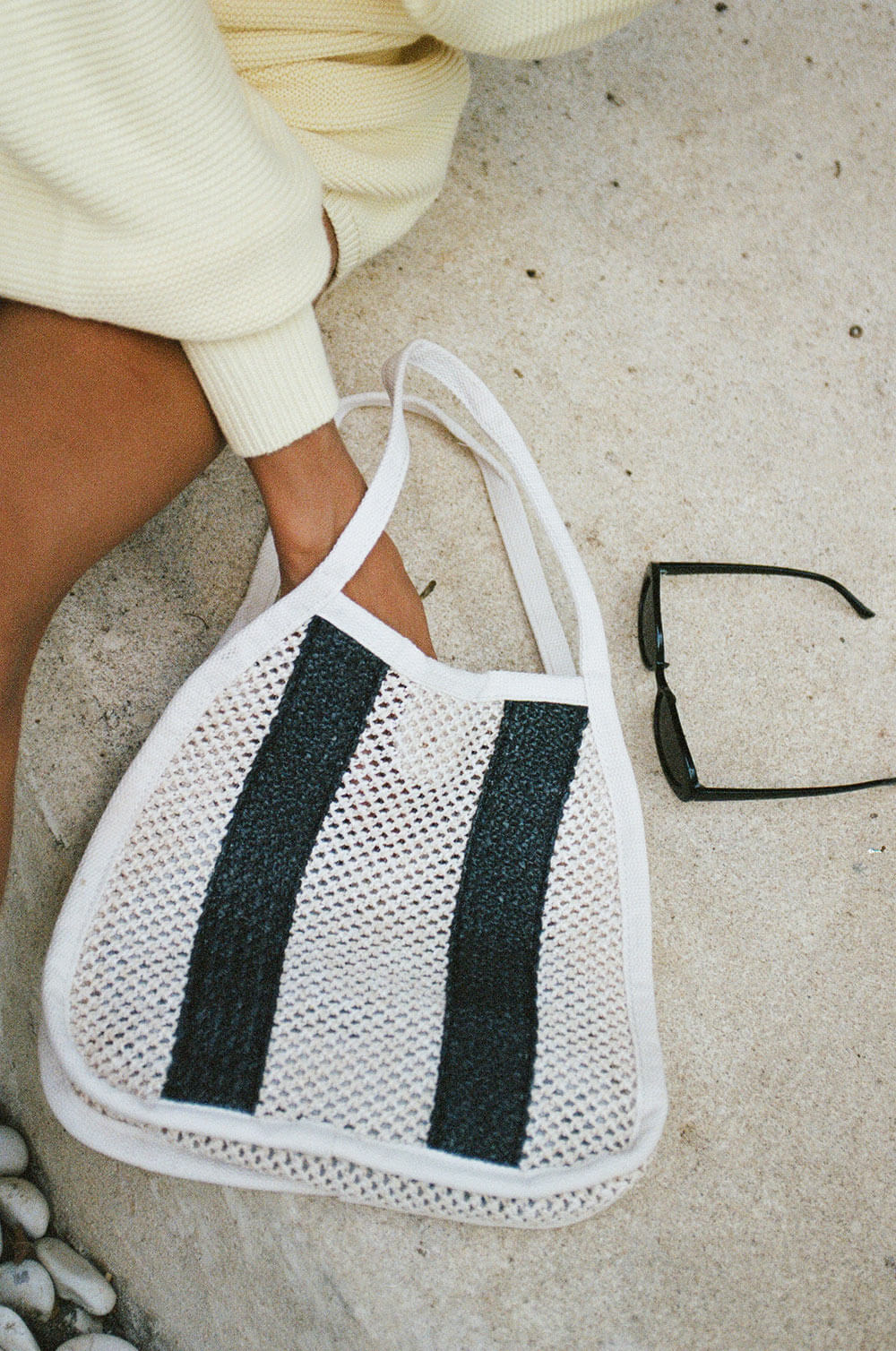 Summer Stripe Natural Woven Shopper Bag by Sabo Skirt