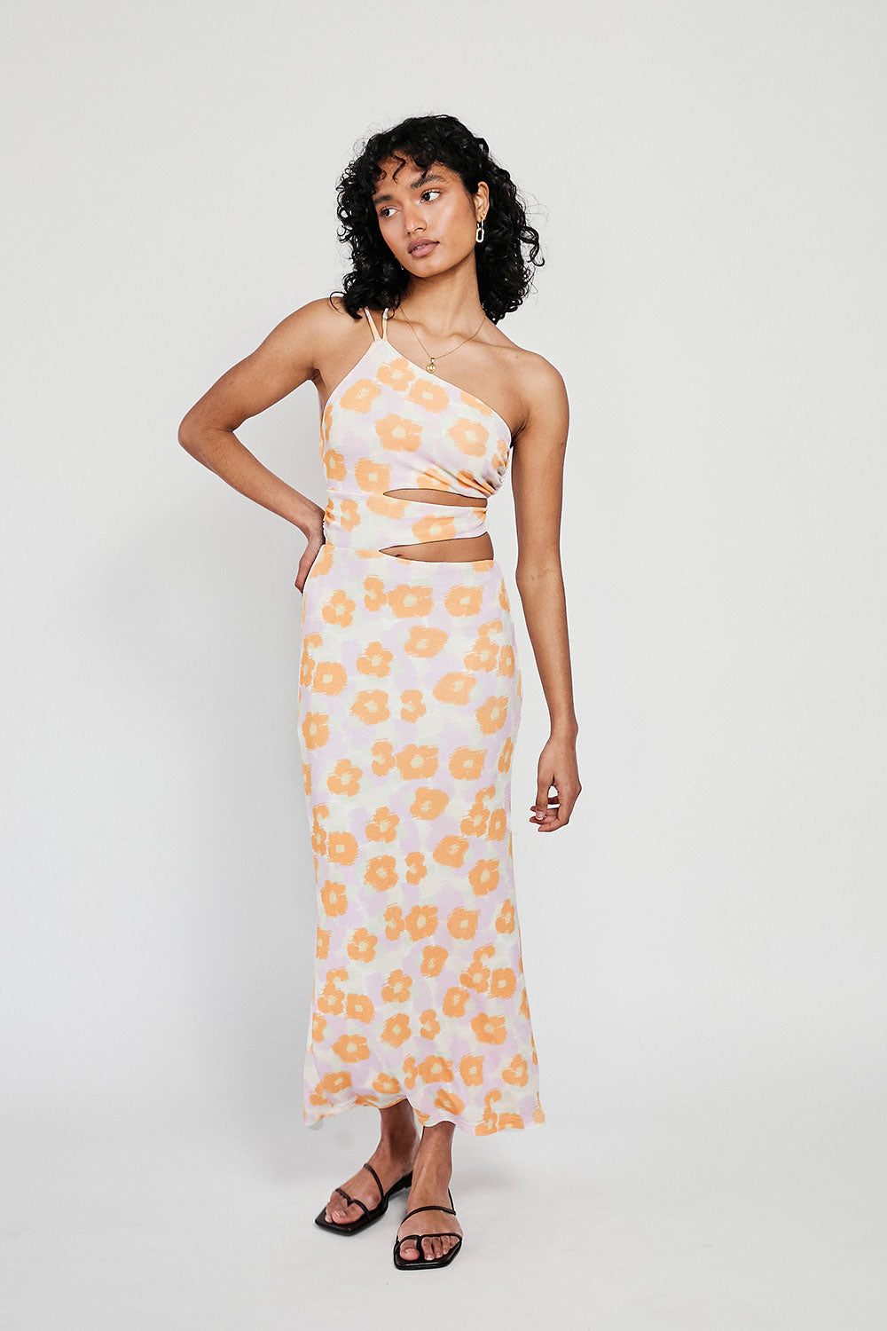 Unique Kika Dress with Smudge Floral Pattern