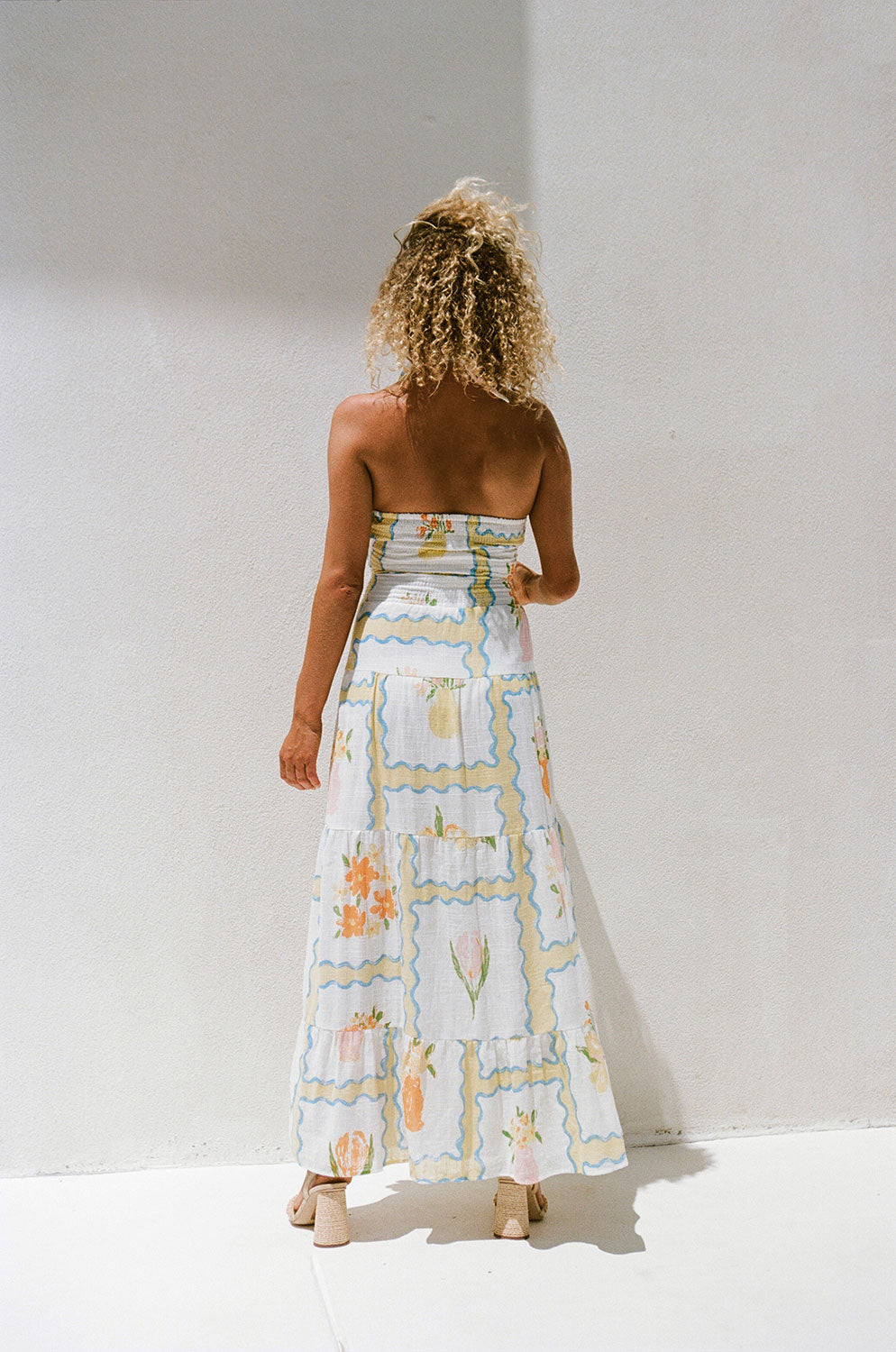 Unique Sample of Terese Flower Pots Print Dress - Women's Fashion