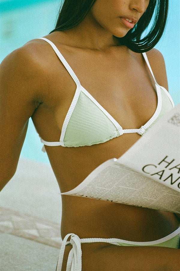 Sample Women's Keylime Colored Triangular Crop Top