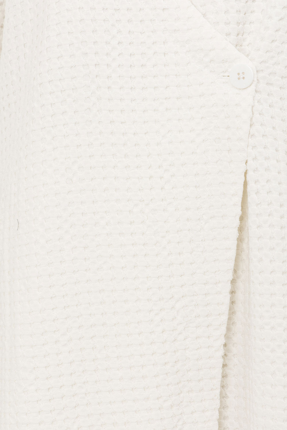 White Natural Textured Waffle Cotton Shani Wrap Dress for Vacation