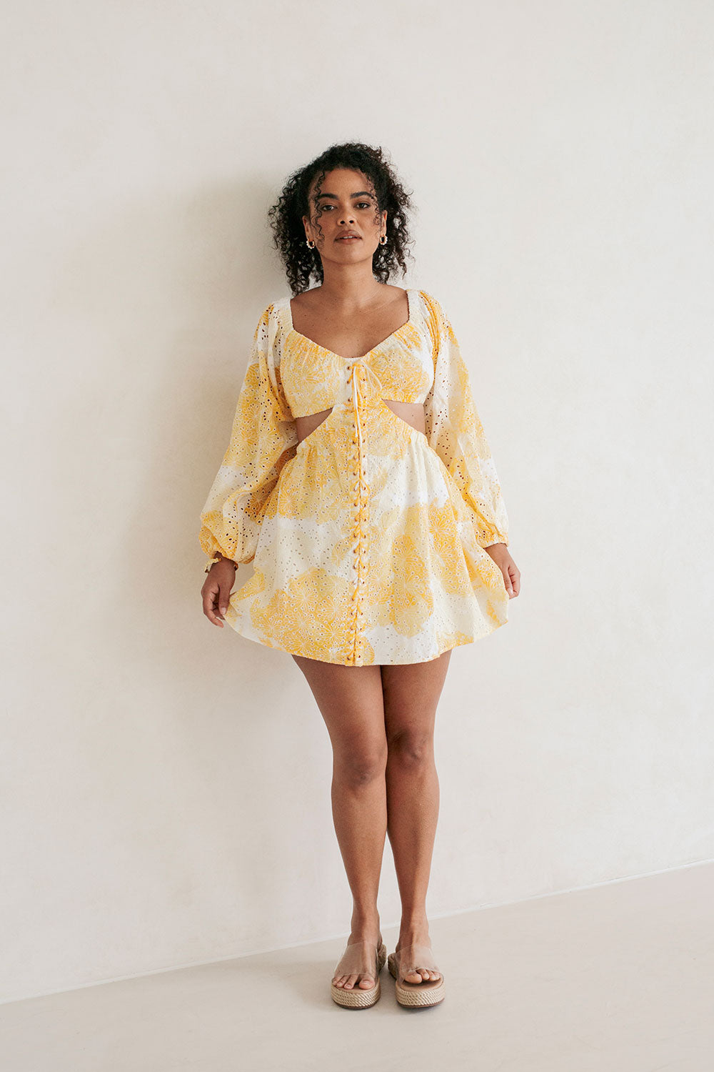 SABO LUXE Women's Jase Off Shoulder Mini Dress with Exclusive Solstice Print