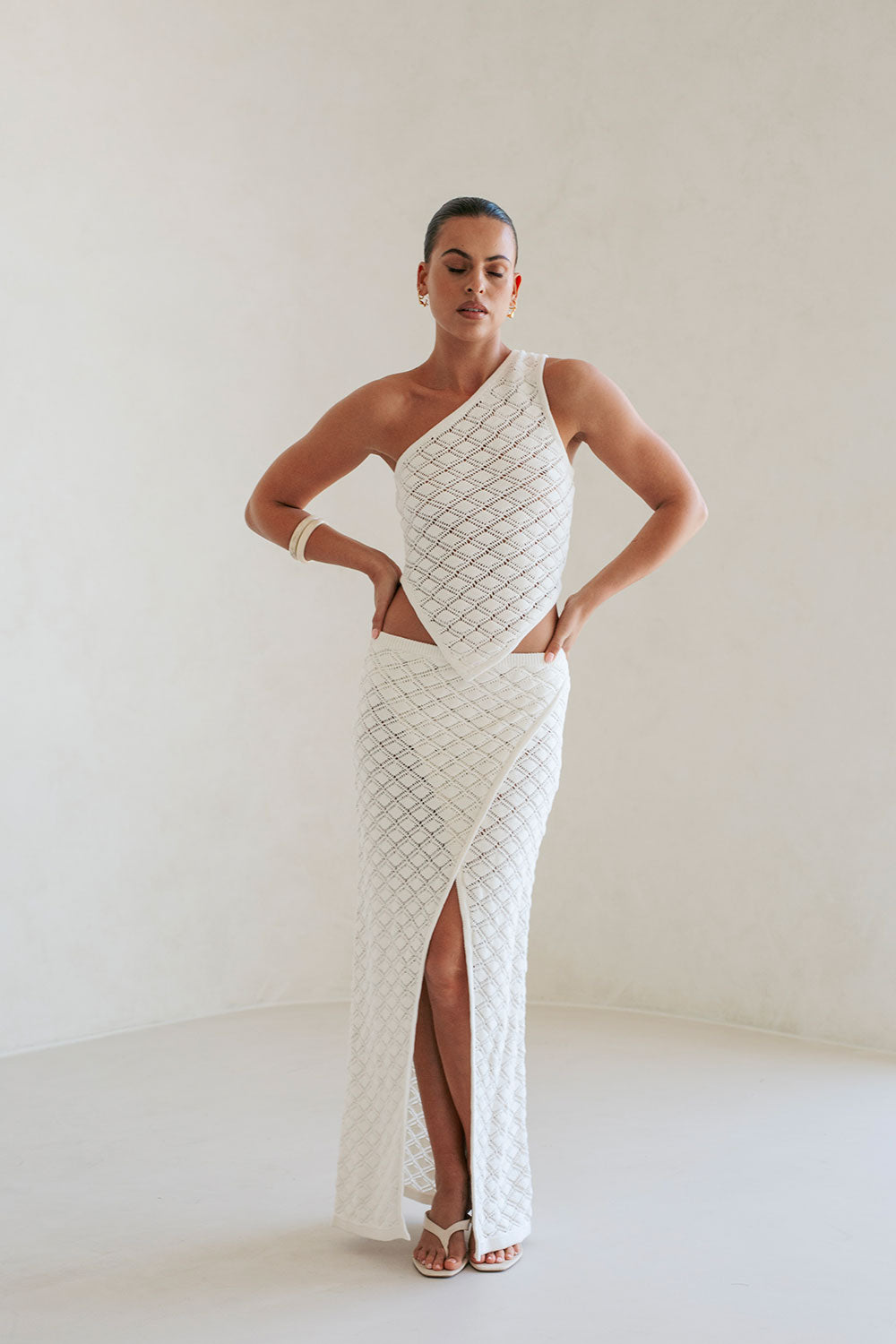 Exclusive White Ria Skirt - Sample with Unique Character