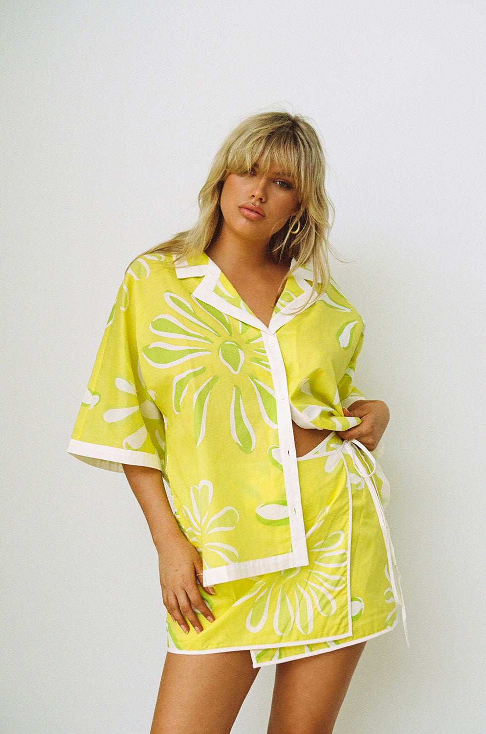 Exquisite Oversized Lara Cotton Voile Floral Print Shirt
