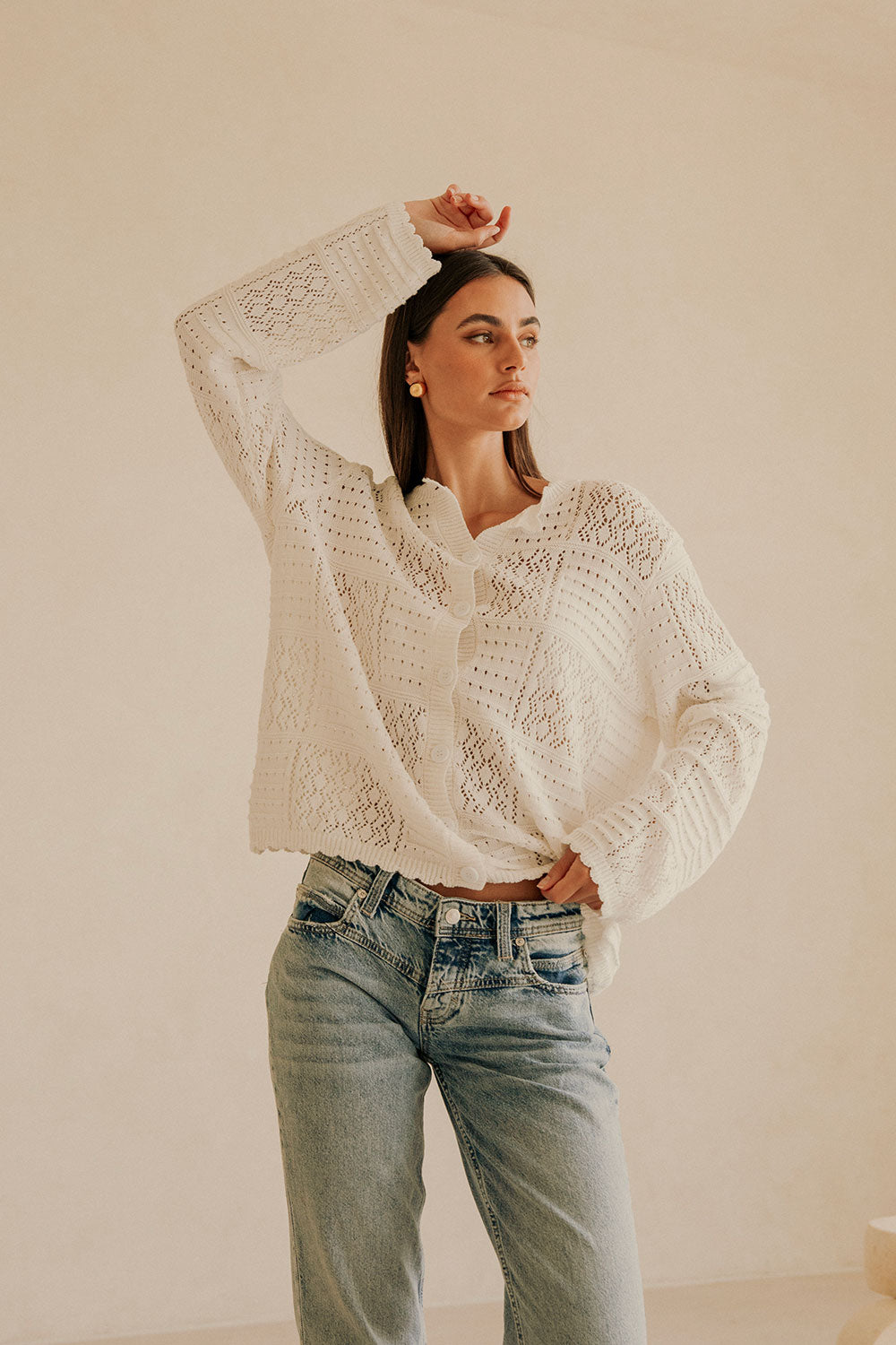 Sweet Vintage-Inspired White Cotton Martina Top