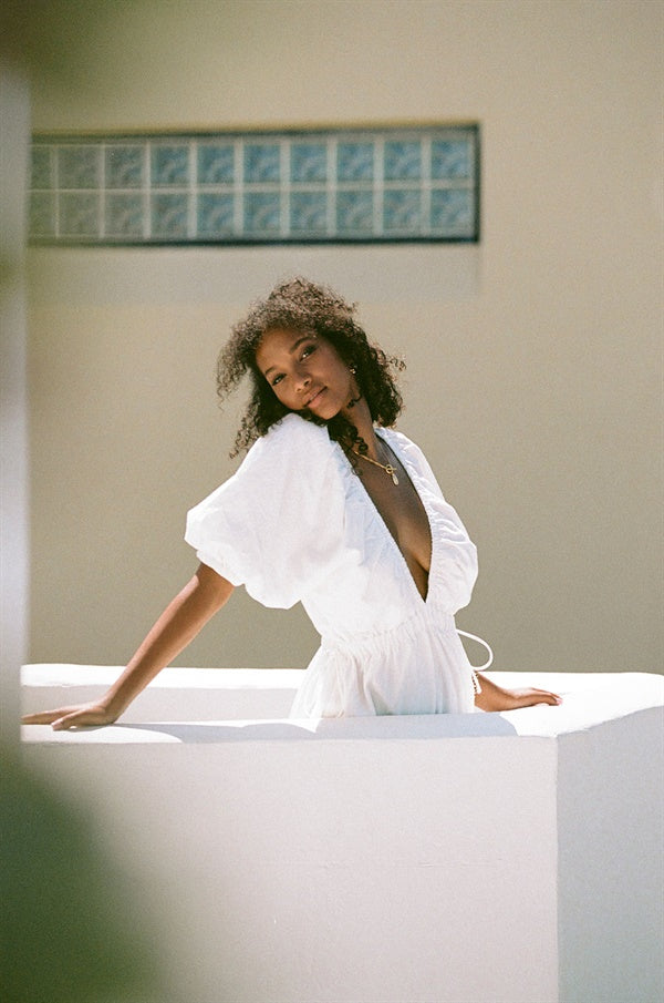 Exquisite Off-White Natural Cotton Elm Summer Dress