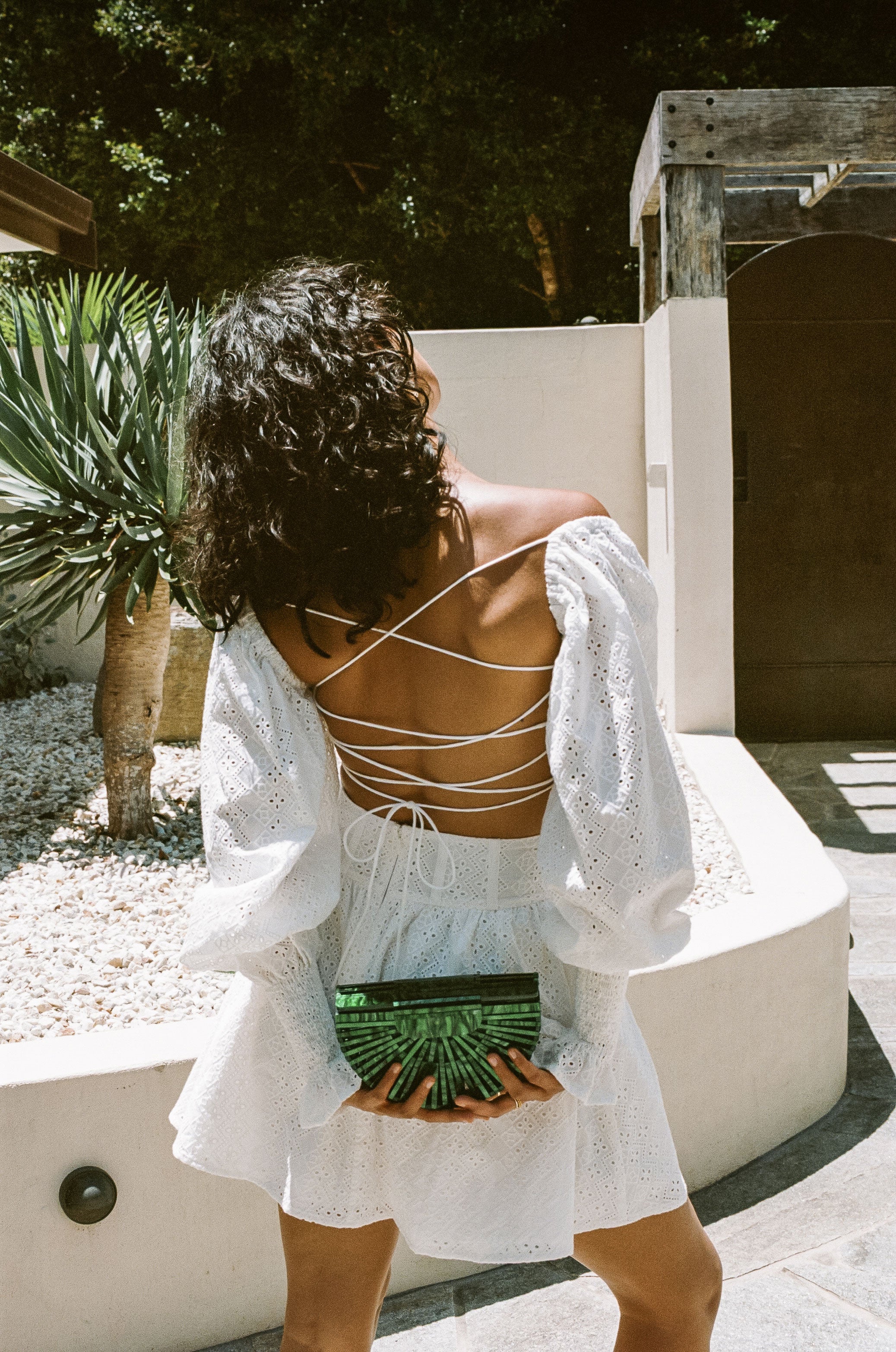 Exquisite White SABO LUXE Aliah Broiderie Dress for Special Events