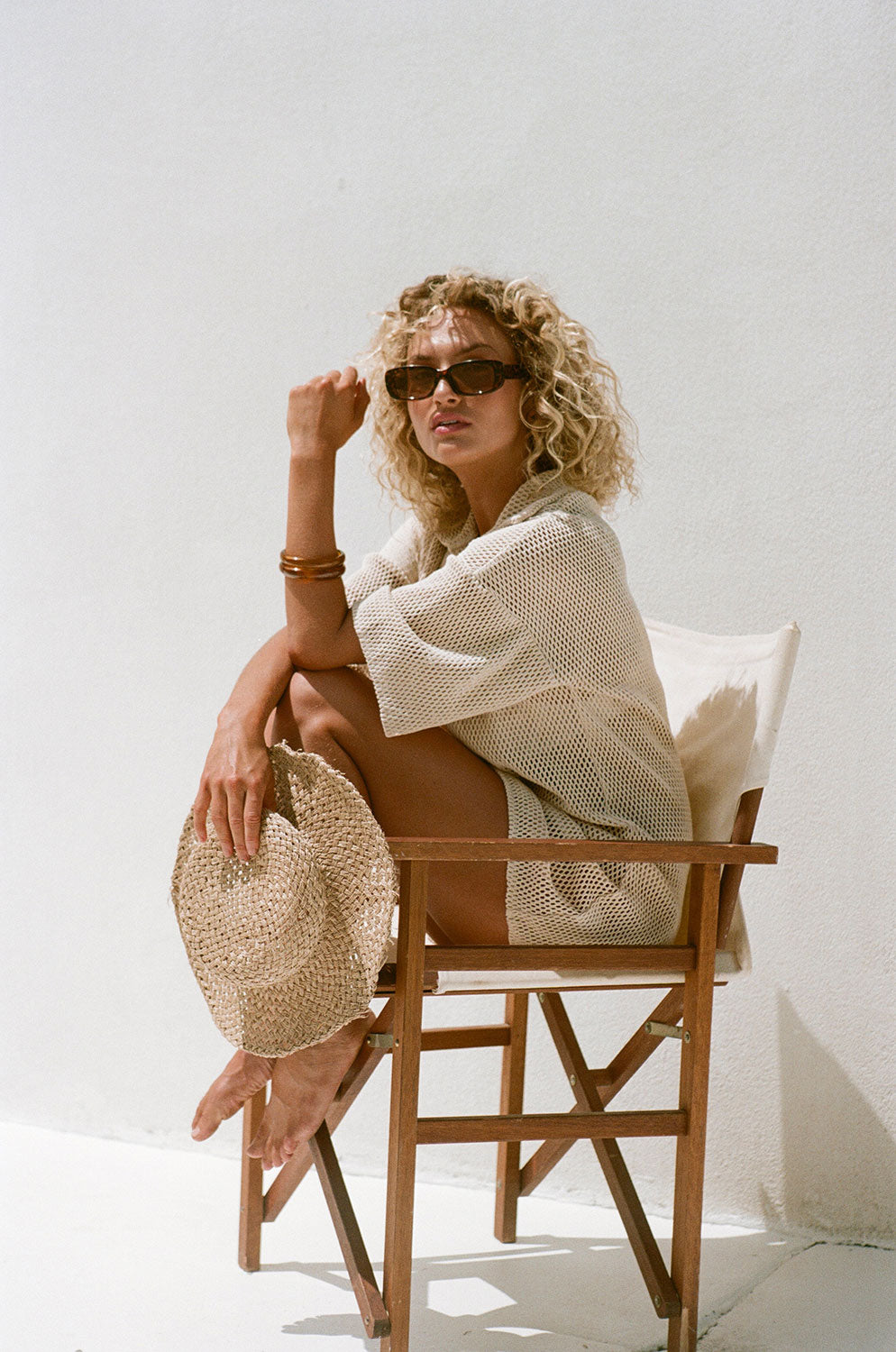 Summer Cream Sheer Woven Mini Shift Musa Dress