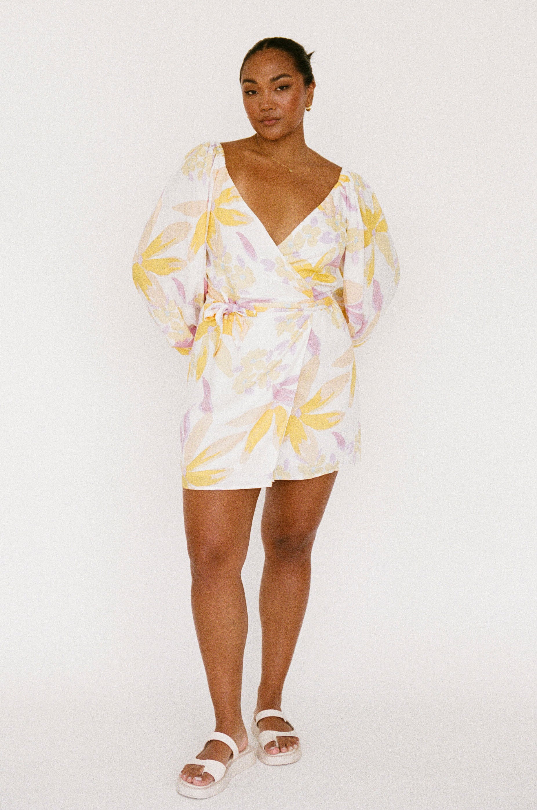 SAMPLE - Women's Kona Wrap Dress Featuring Paradise Floral Pattern