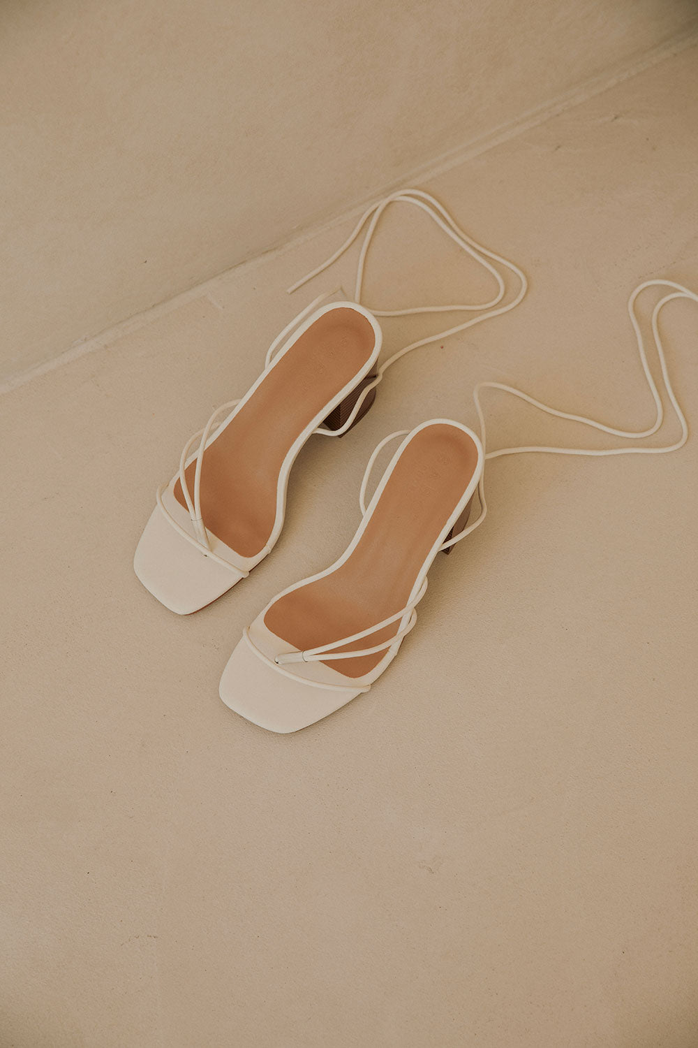 Exclusively Designed Off-White Zita Strappy Open-Toe Heels for All-Day Wear