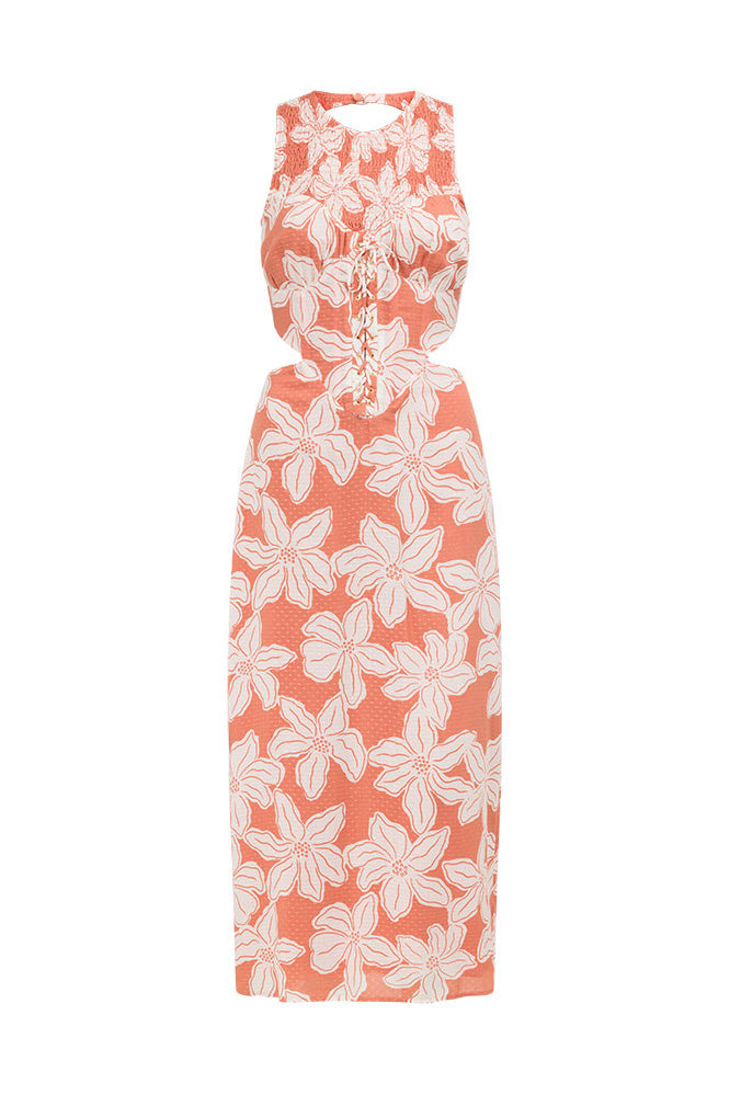 Forest Floral SAMPLE - Women's Peaches Backless Dress