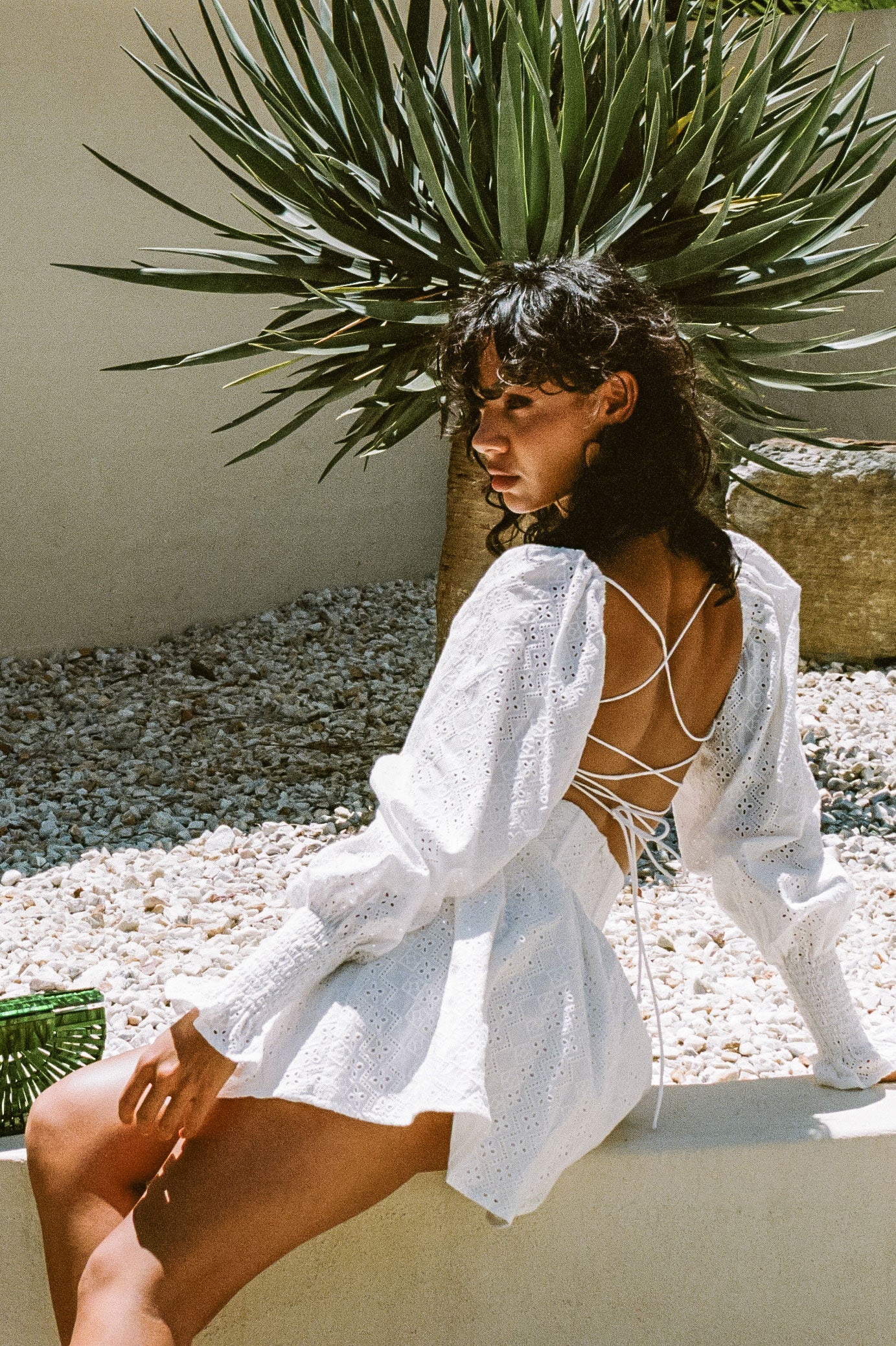 Exquisite White SABO LUXE Aliah Broiderie Dress for Special Events