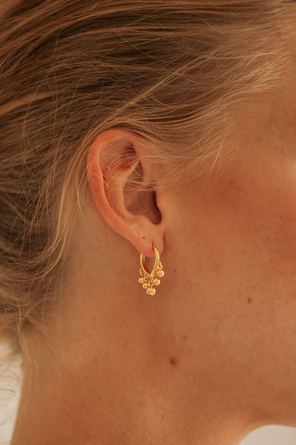 Gorgeous Gold - toned Ziva Drop Ball Earrings for Stylish Look