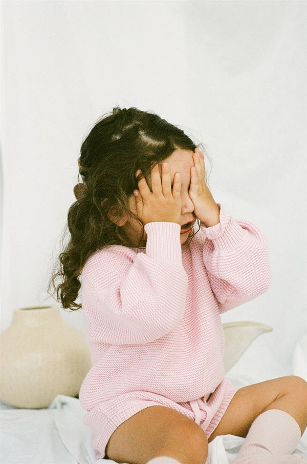 Pink Soft Knitted Cotton Mini Taffy Top for Matching with Little Ones