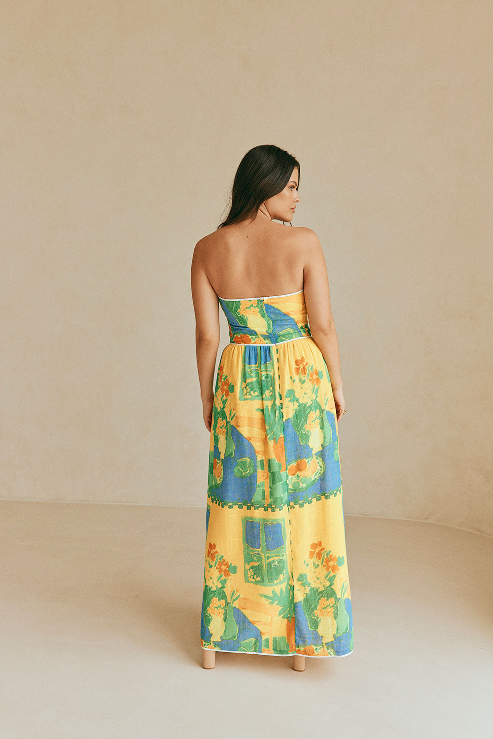 Exclusive Morning Yellow High - Quality Cheesecloth Dulce Dress