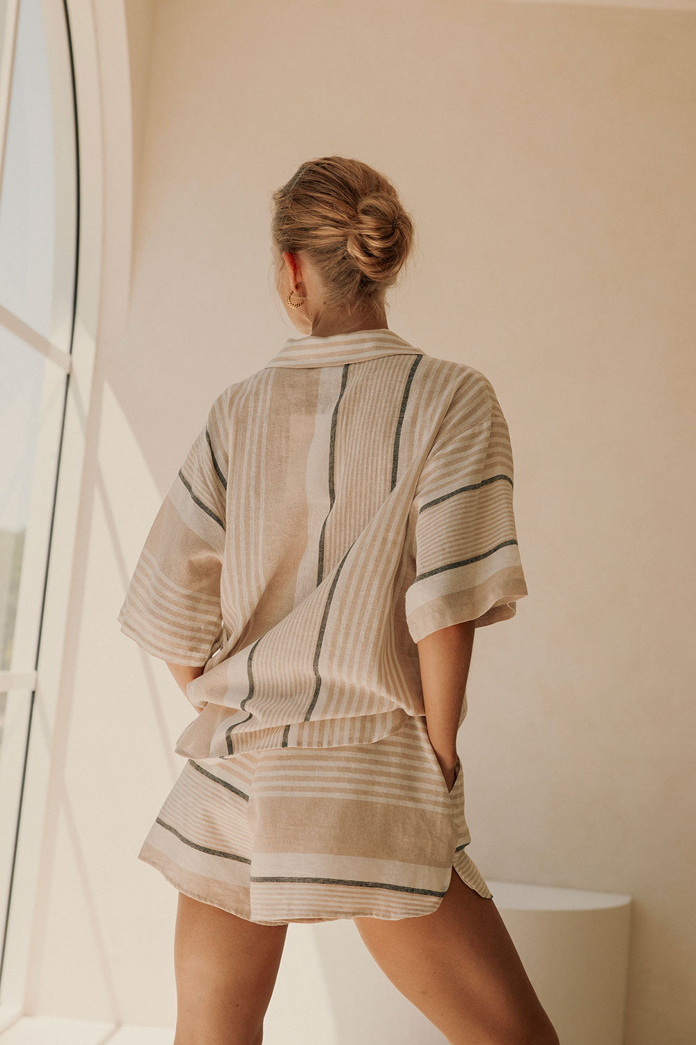 Exclusive Sabo-designed Enza Women's Linen Cotton Blend Top