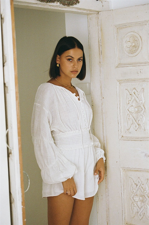 Unique Faint Yellow - Spotted Quinnie Playsuit Sample