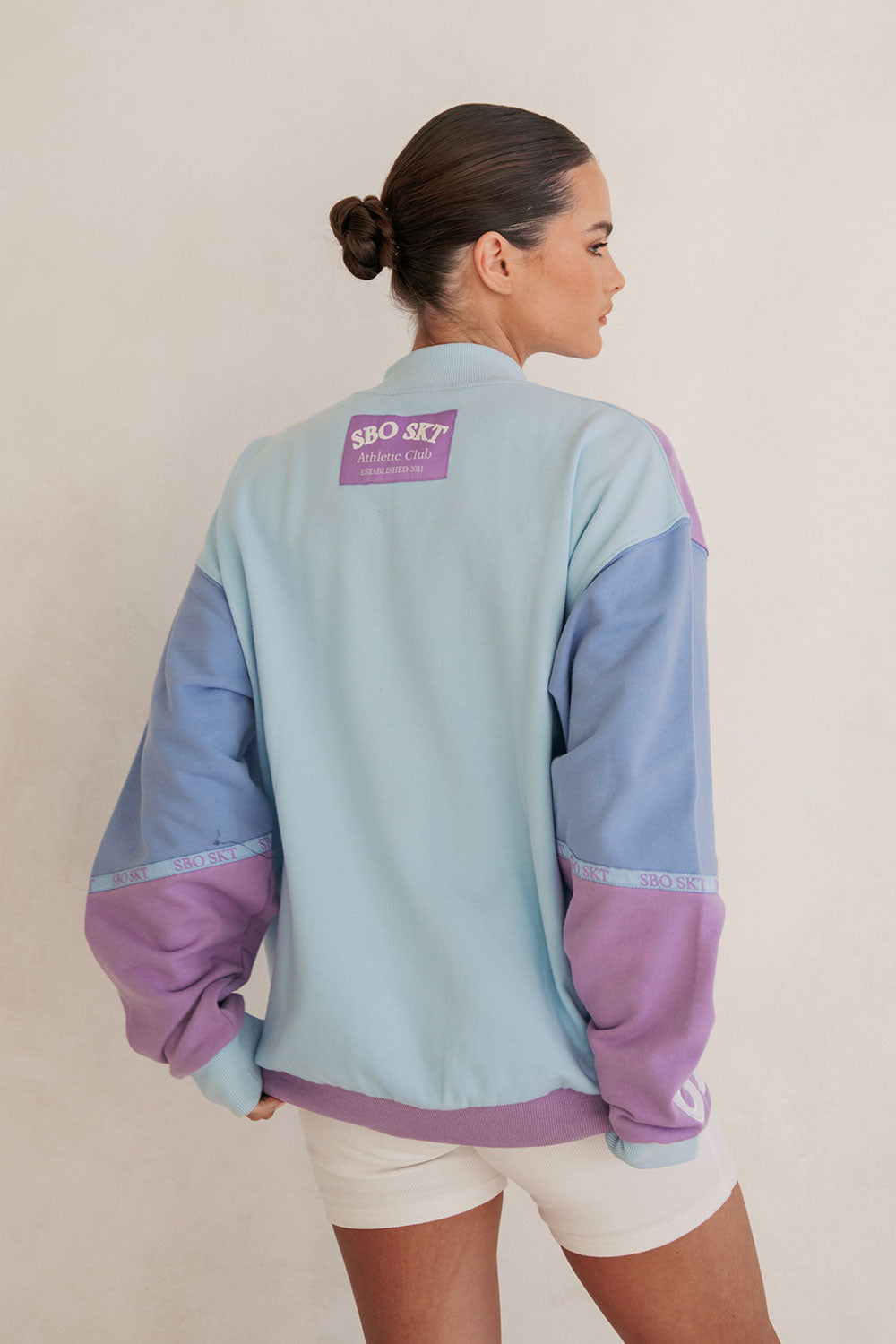 Purple and Blue Terry Buenos Sweater with Unique Details