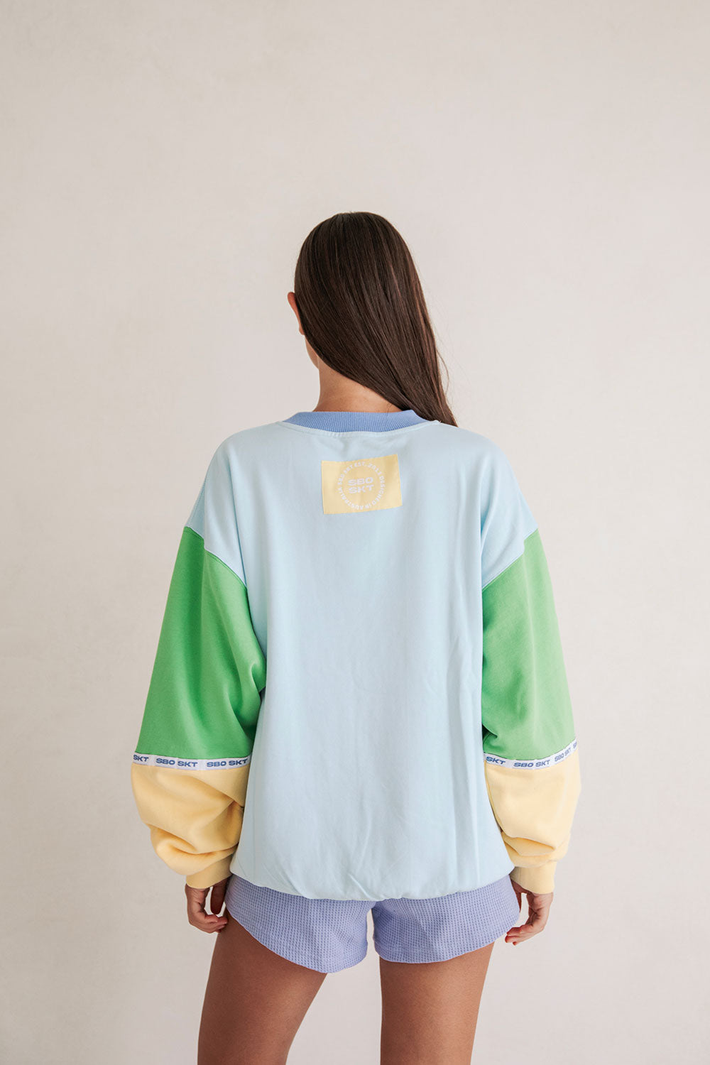 Uni - sex Oversized Vintage Hourglass Sweater in Blue, Yellow and Green