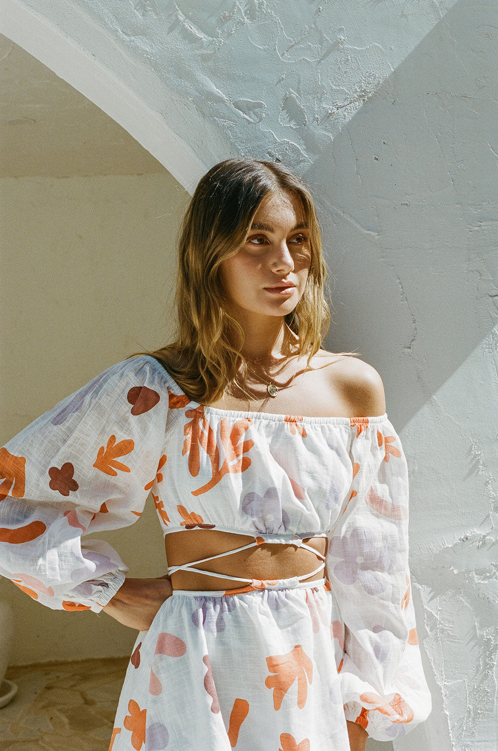 Exclusive Autumn Avie Off - Shoulder Cotton Dress