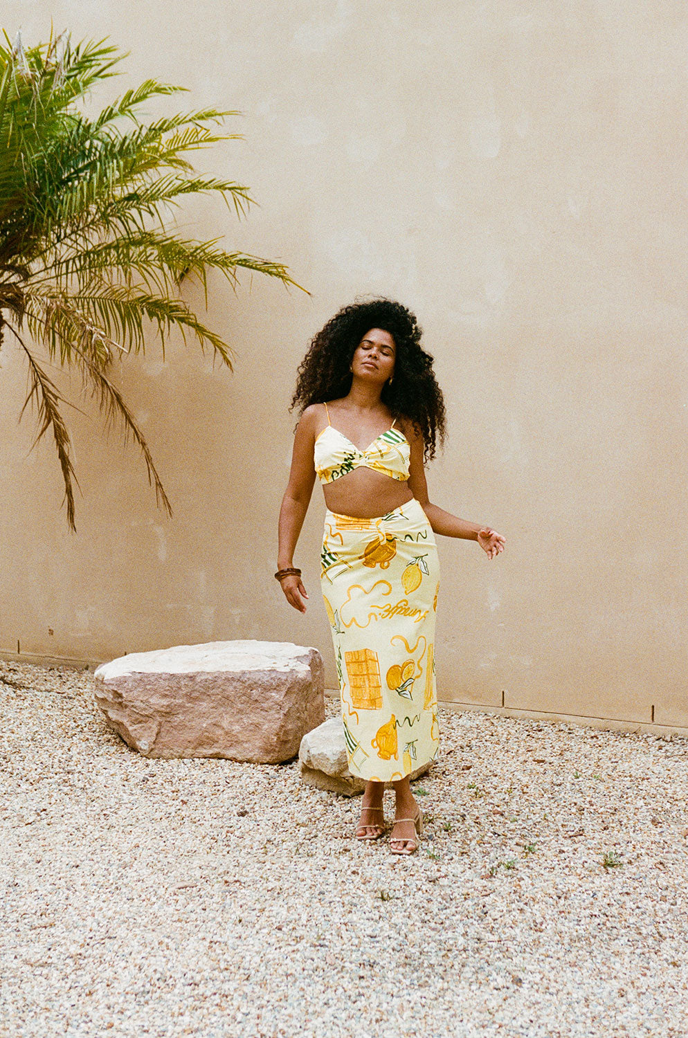Unique Tillie Midi Skirt in Amalfi Citrus Shade