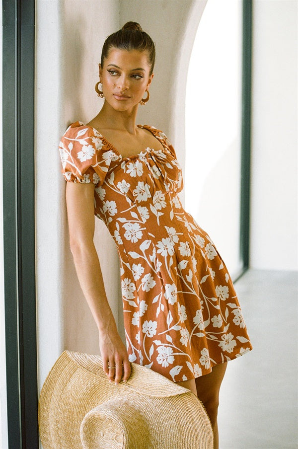 Stylish Lissia Cotton Dress with Exclusive Bloom Floral Print