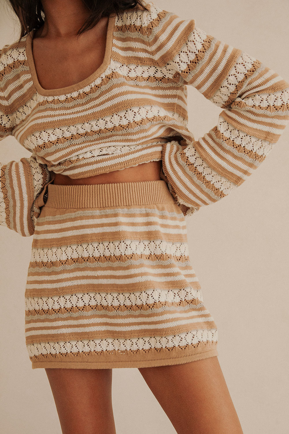 Chocolate Alaiya Skirt - High - Quality Natural Jacquard