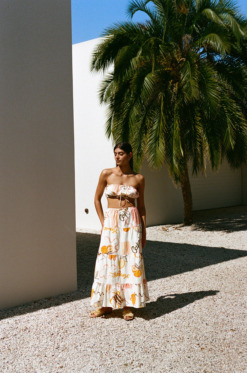 Aviva Women's Summer Top with Exclusive Amalfi Aperol Print