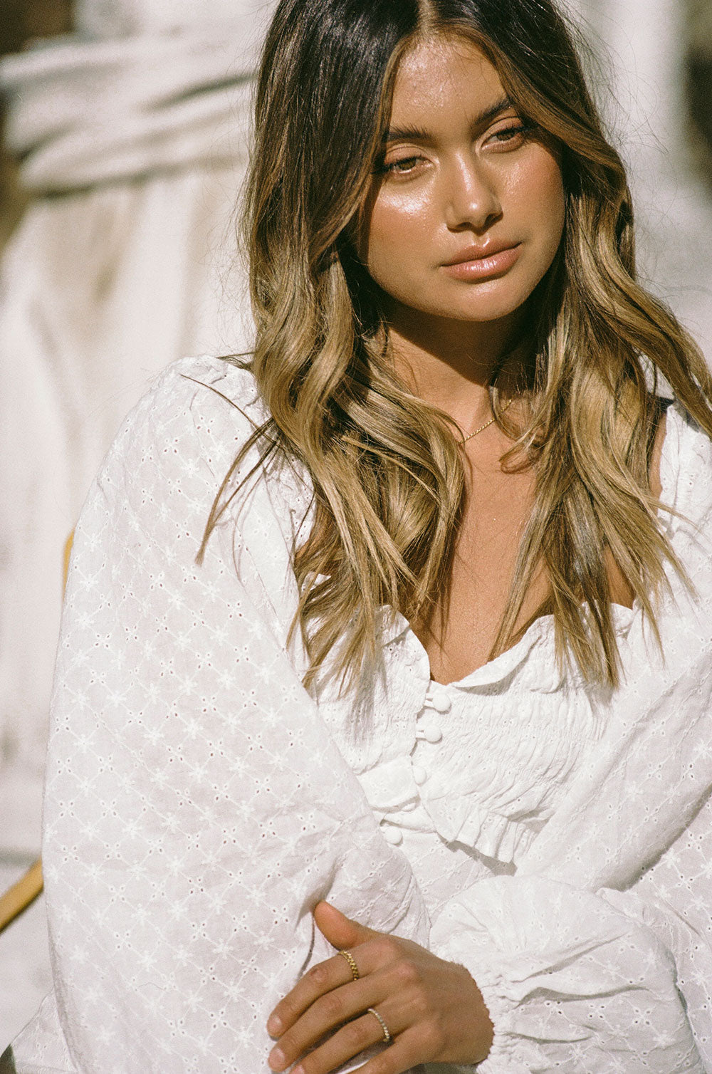 Exquisite Dion Button-down Cotton Dress for Special Events