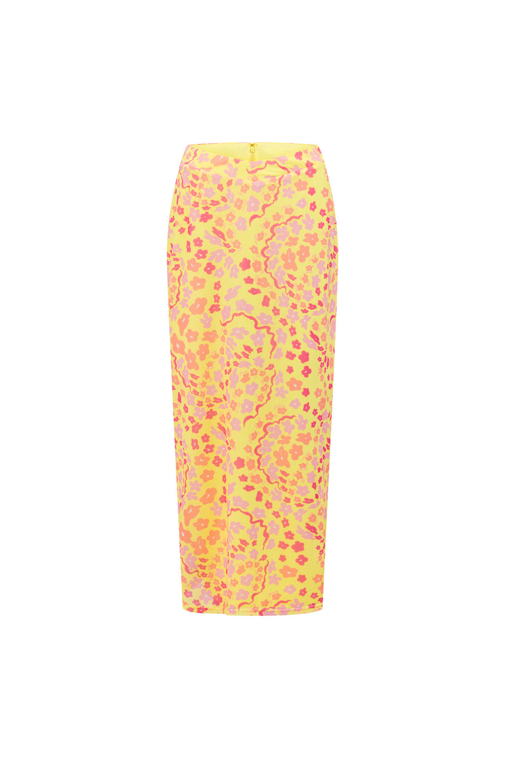 Exclusive Ditzy Daisy Print Soft Mesh High Waisted Miller Midi Skirt