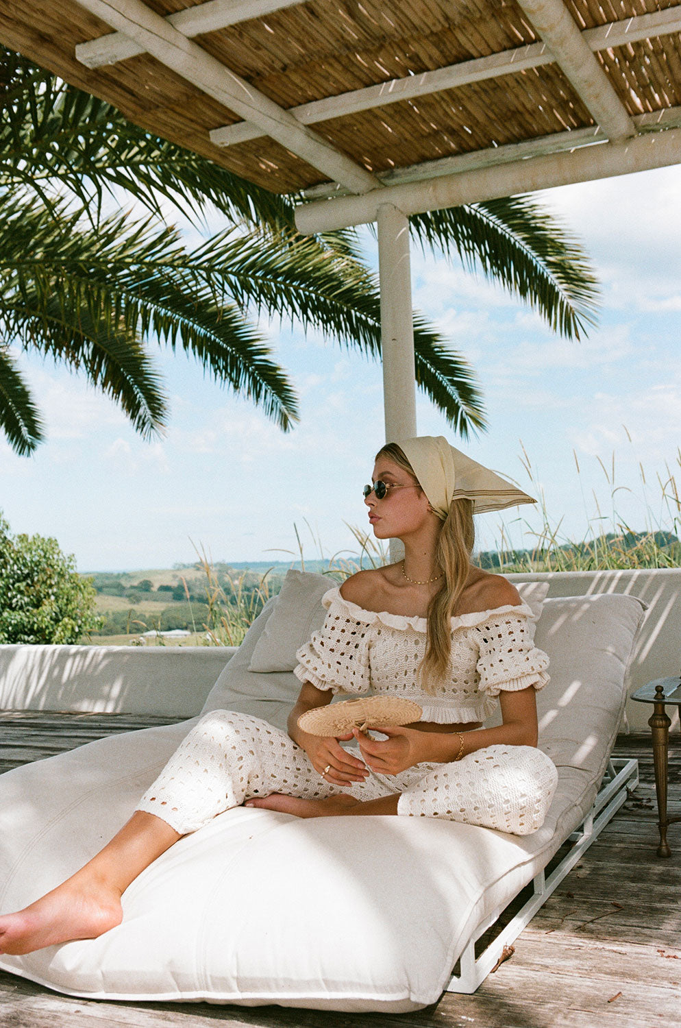Luxurious Cream Kaylin Off - Shoulder Cotton Knit Top