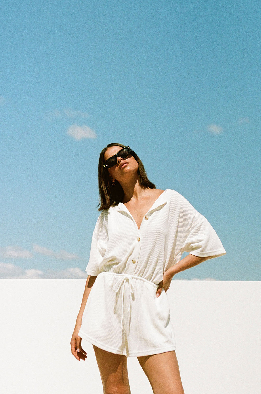 White Juniper One - piece Playsuit for Casual Wear
