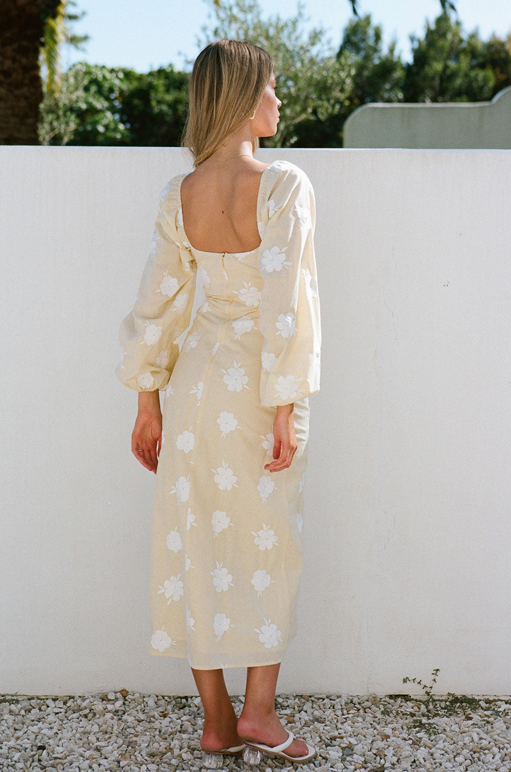 Exquisite Jean - Maree Natural Gingham Cotton Voile Midi Dress