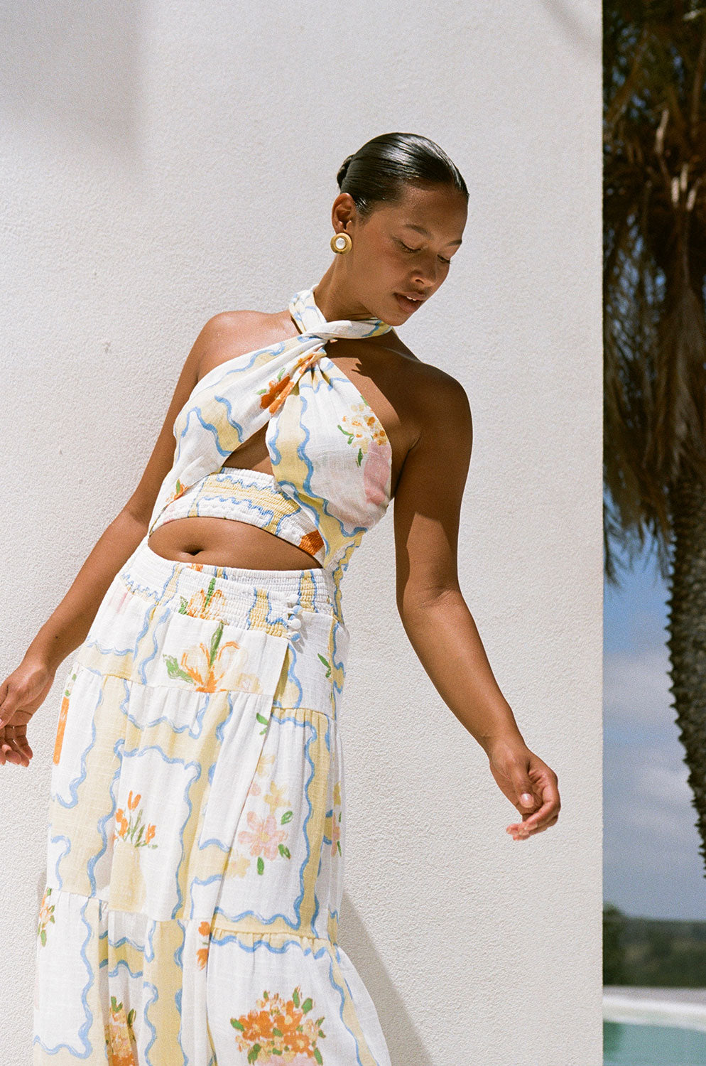 Unique Sample of Terese Flower Pots Print Dress - Women's Fashion