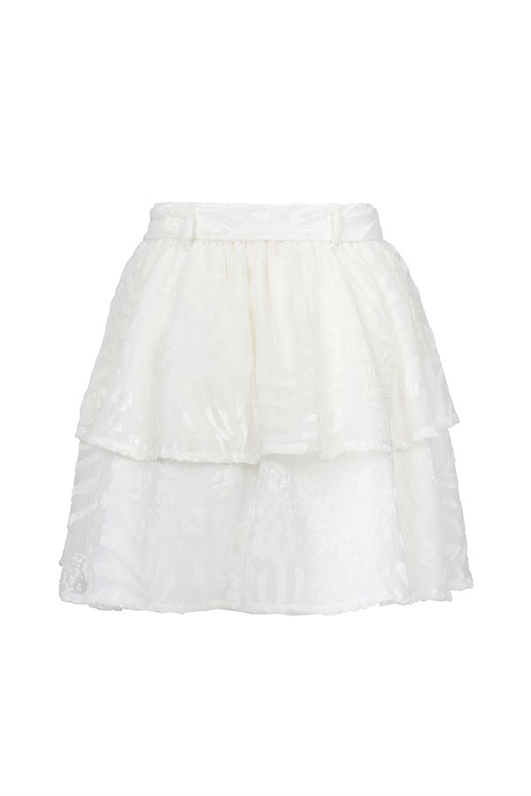 Exquisite Off-White Kasia High-Waisted Mini Skirt with Matching Belt