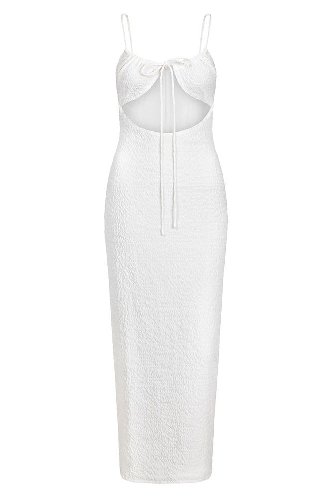 Exclusive White Charlina Midi Dress - Sample with Minor Flaw