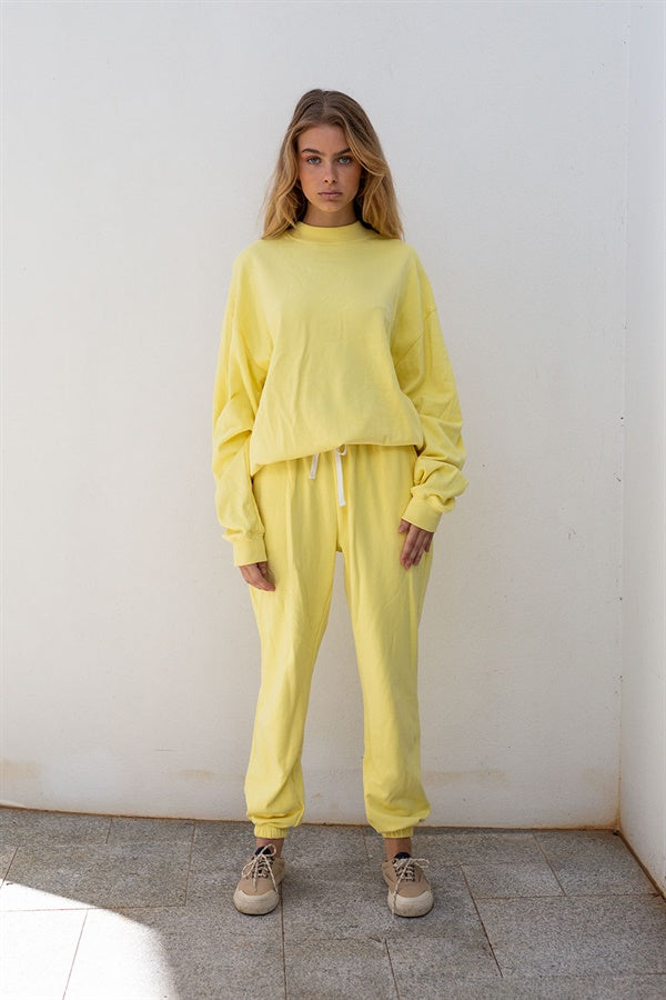 Stylish Unisex Yellow Natural Cotton Terryback Sonny Sweater