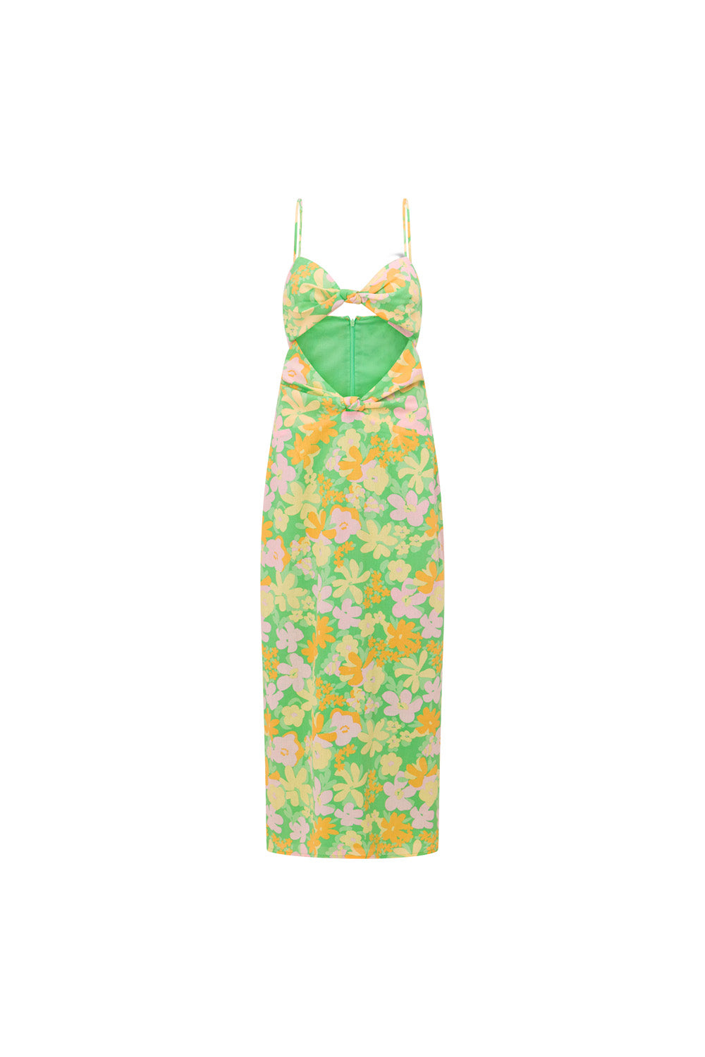 Women's Juniper Green Crinkle Cotton Ballad Midi Dress