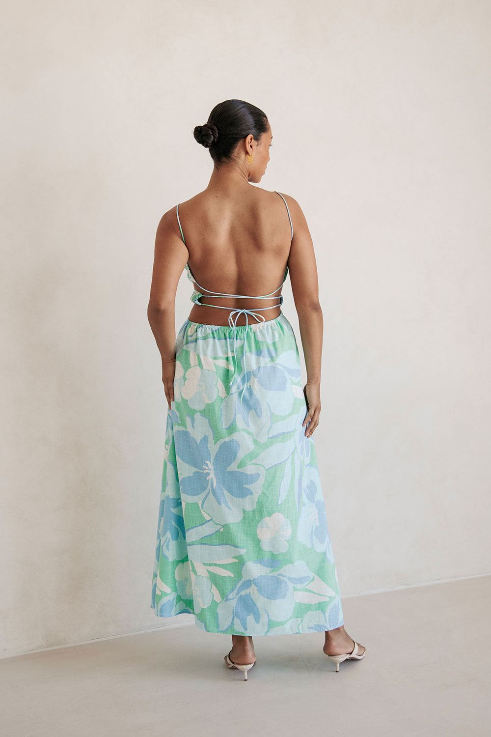 Unique Iris Spring Petals Midi Dress - One - of - a - Kind Sample