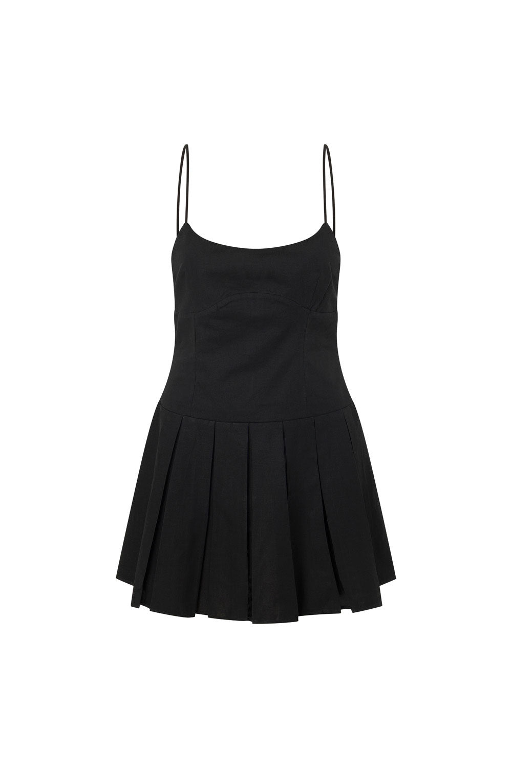 Stylish Women's Black Angelica Linen-Cotton Blend Dress