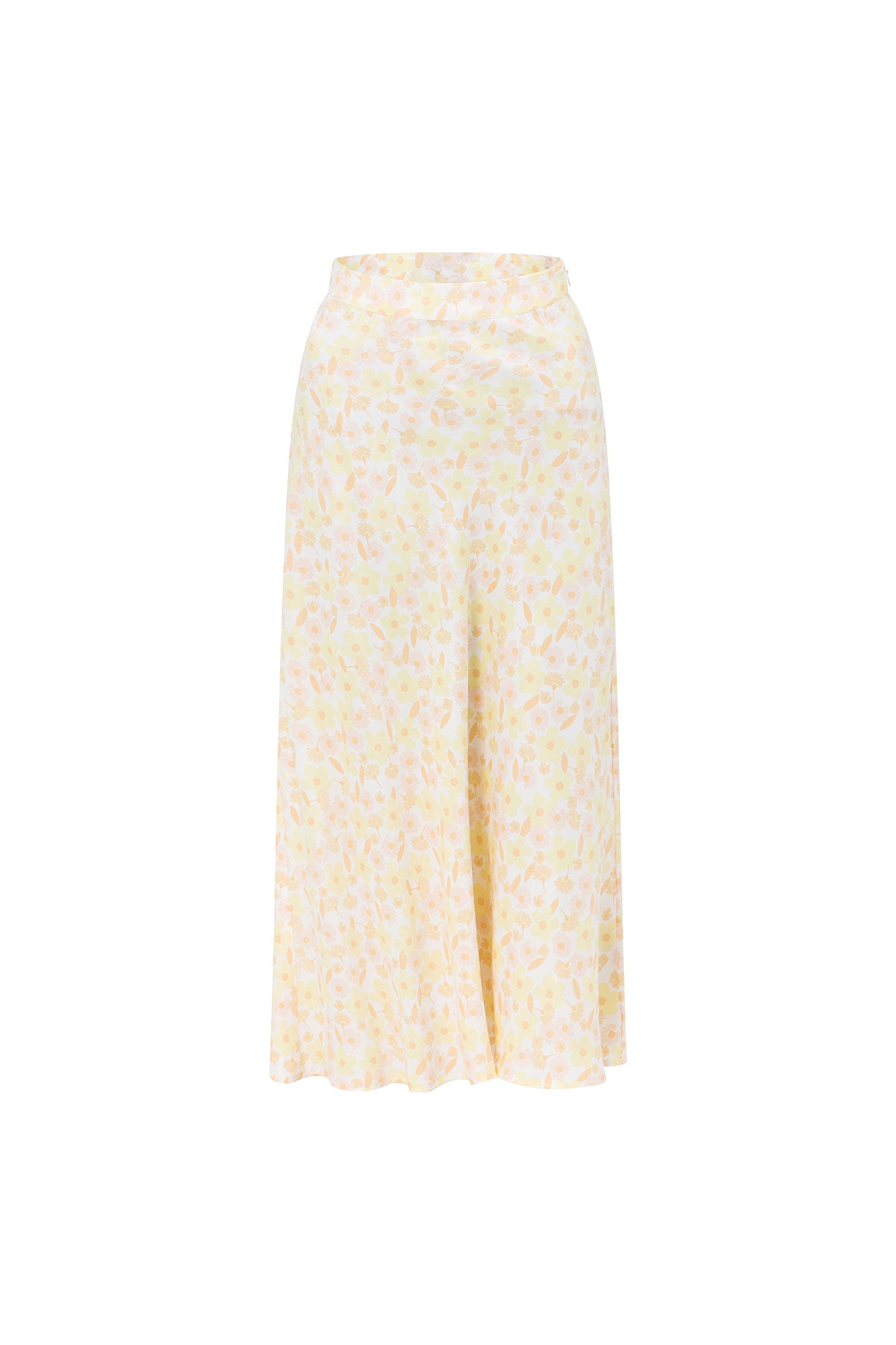 Fashionable Women's Keara Midi Satin Skirt with Summer Floral Print