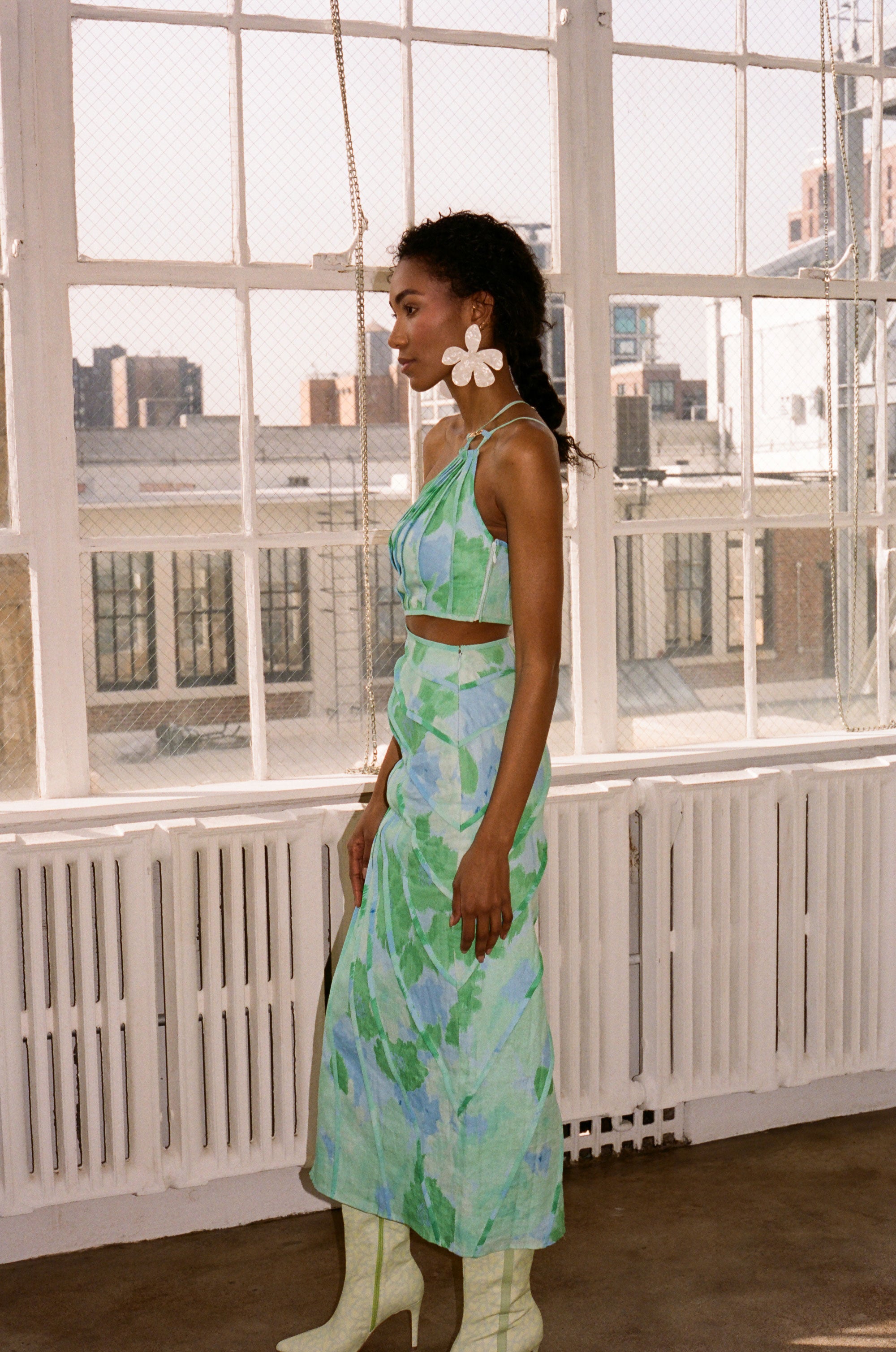 Exclusive Blue Gerbera Jaliyah Dress - A Unique Sample