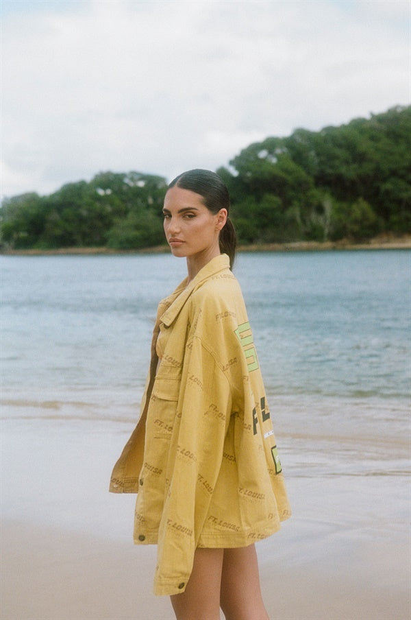 FT. Louisa Oversized Unisex Mustard Cotton Denim Jacket