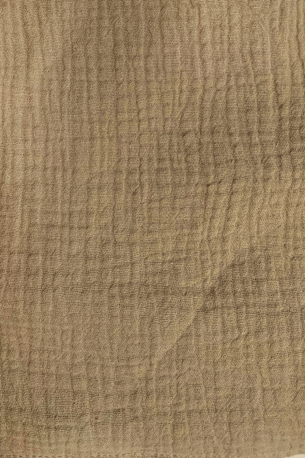Exclusive Beige Natural Textured Cotton Amara Dress with Short Puff Sleeves