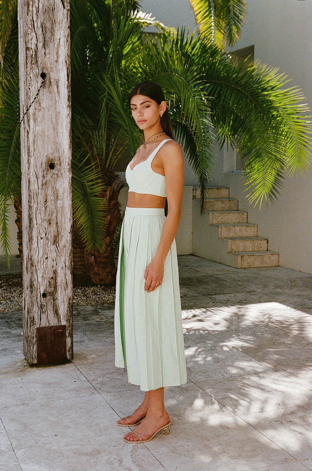 Unique Green Dien Wrap Skirt - One - of - a - Kind Sample