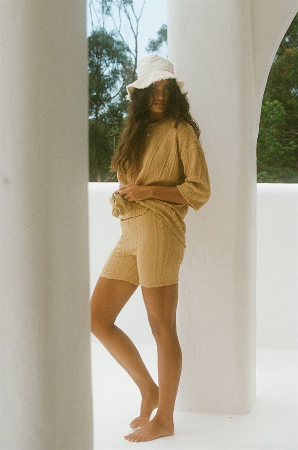 Tan Cable Colored Archer Style Women's Bike Shorts - A Sample Product
