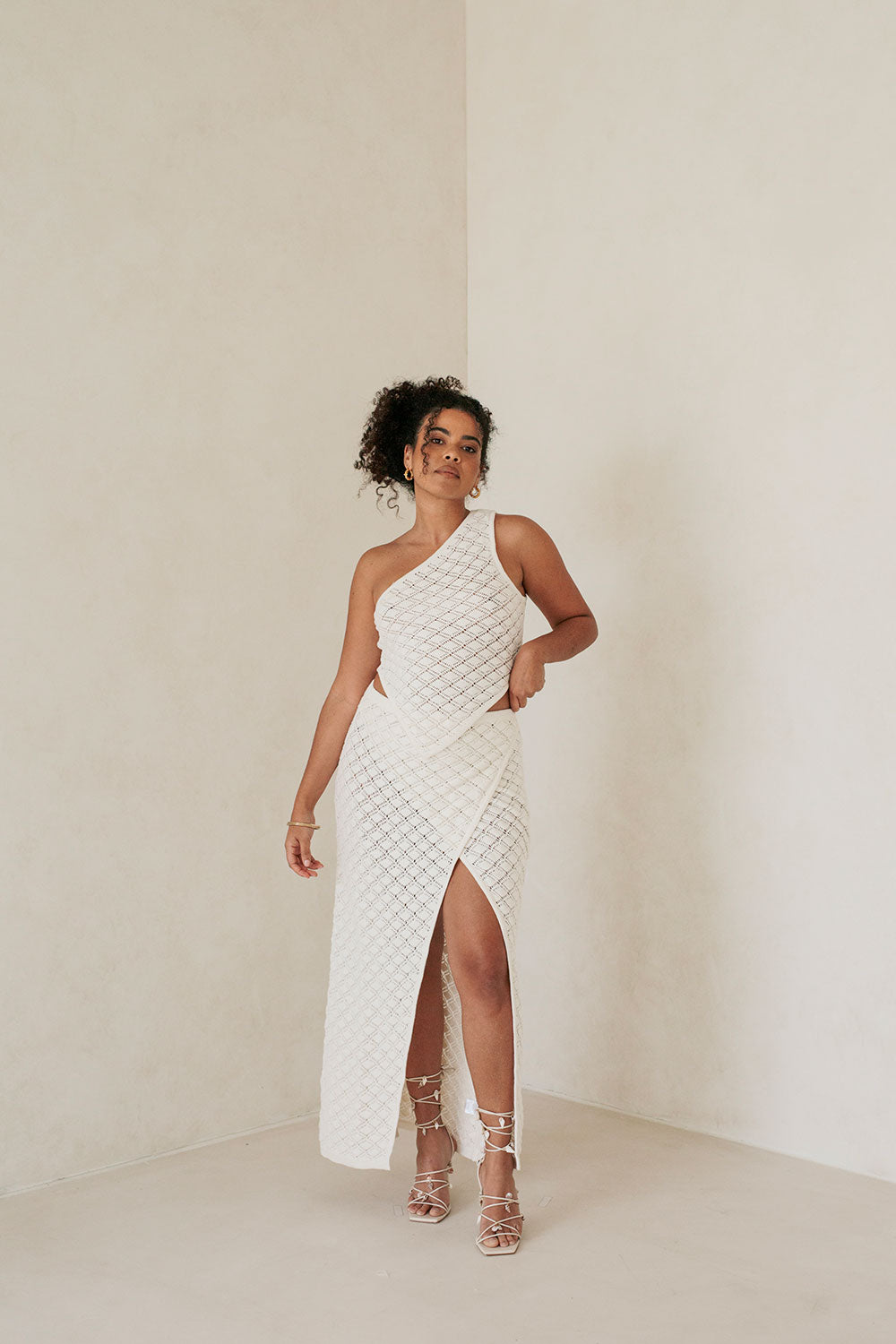 Exclusive White Ria Skirt - Sample with Unique Character